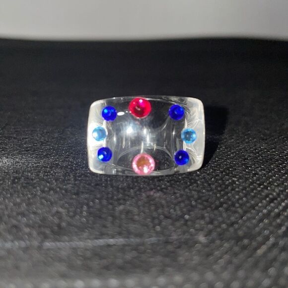 Clear ring with rhinestones - Picture 1 of 7